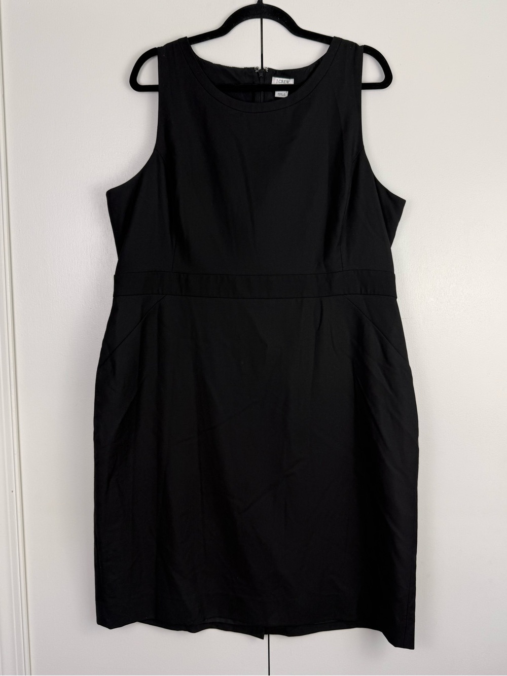 J. Crew Black Scoop Neck Sheath Dress Size 20